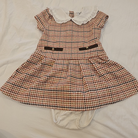 Janie and Jack Houndstooth Plaid Pointe Dress 12-18 months - Picture 6 of 9